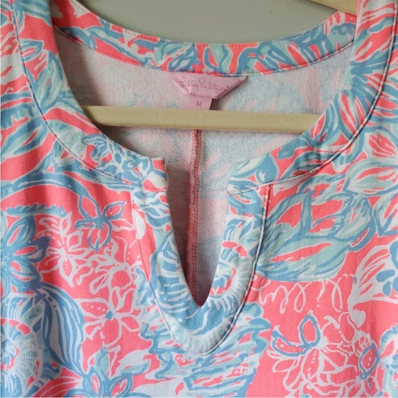 LILLY PULITZER | Pink & Blue Estrada Pink Sun Ray Summer Shift Dress | M - Picture 4 of 6